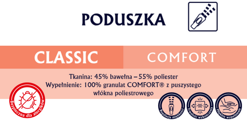 Poduszka 40x45cm CLASSIC COMFORT | Inter Widex | Kremowa na Arena.pl