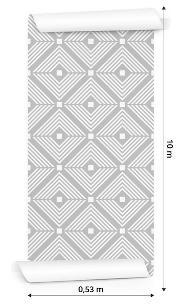 Tapeta Geometryczne Wzory w Odcieniach Szarości zdjęcie 3