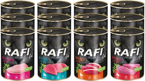 RAFI CAT ADULT MOKRA KARMA DLA KOTA MIX SMAKÓW 12x 400G na Arena.pl