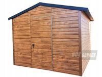SCHOWEK - DOMEK OGRODOWY 3m x 3m DWUSPAD - drzwi - drewnopodobny BOX37 3x3