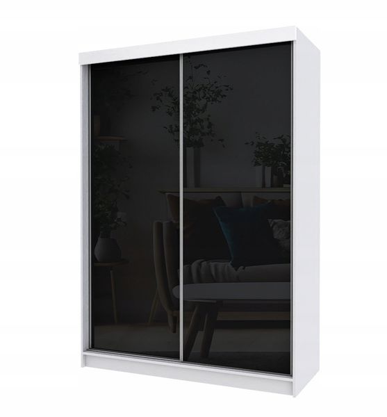 Szafa Przesuwna PARIS 150 Połysk czarna zdjęcie 1