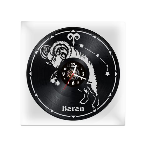 Zegar Ścienny z płyty winylowej na lustrze ZNAKI ZODIAKU 12 wzorów  30x30 na Arena.pl