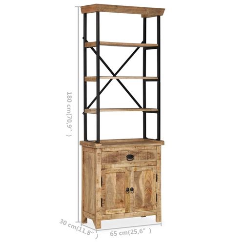 Kredens z półkami wykonany z drewna mango, 65x30x180 cm na Arena.pl