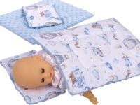 Pościel dla lalki - minky i bawełna pościele BOBO Lotniczy piknik