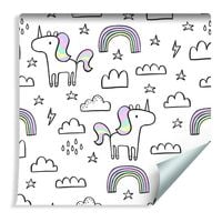 Tapeta Do Pokoju Dziewczynki - Tęczowe Jednorożce ROLKA 10m