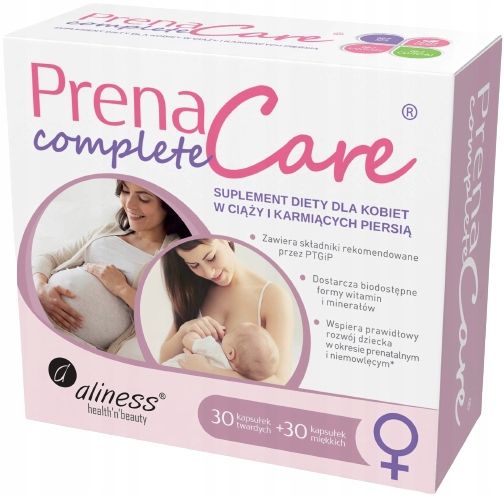 PRENACARE complete WITAMINY Foliany Ciąża Aliness Dla kobiet w ciąży 30+30 zdjęcie 1