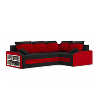 Duży narożnik, prawy, półka w lewym, LUSSO, 230cm, czerwony | TYLETEGOTU