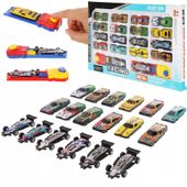 LT361 ZESTAW 18 SAMOCHODZIKÓW 2 WYRZUTNIE AUTA