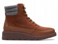 Śniegowce damskie Clarks Ivery Trail skórzane brązowe antypoślizgowe 35,5