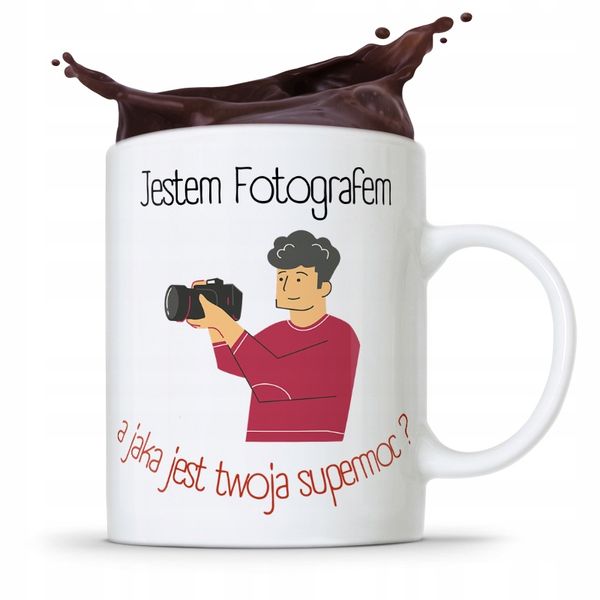 Kubek Dla Fotografa A Jaka Jest Twoja Supermoc? Z Nadrukiem Ze Zdjęciem zdjęcie 1