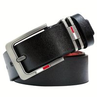 PASEK SKÓRZANY MĘSKI DO SPODNI CZARNY SZEROKI KLASYCZNA SREBRNA KLAMRA