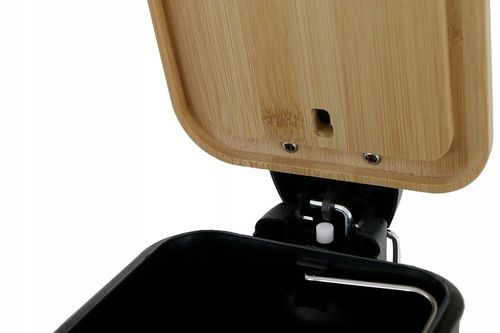 Kosz na śmieci łazienkowy 5l bambus WOLNY OPAD do łazienki WC czarny kuchni na Arena.pl