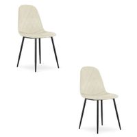 Krzesło tapicerowane ASTI aksamit beżowy 2 szt. do jadalni kuchni