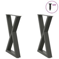 Nogi do stołu jadalnego 2 szt. Antracyt 60x(72-73,3) cm Stal