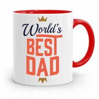 Kubek Czerwony Dla Taty Ojca Worlds Best Dad Z Nadrukiem Ze Zdjęciem