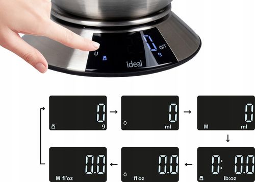 Waga kuchenna IDEAL elektroniczna z MISKĄ PRECYZYJNA DOTYKOWY PANEL na Arena.pl
