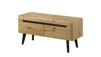 Bettso mała szafka RTV do salonu 2 szuflady NODIS 107cm Dąb Artisan