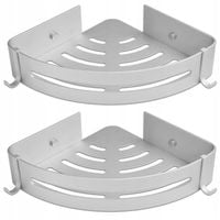 PÓŁKA ŁAZIENKOWA POD PRYSZNIC NAROŻNA SREBRNA ŚCIENNA PRYSZNICOWA KPL 2szt