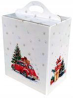 12 x Opakowanie świąteczne pudełko karton z uchwytem Mikołaj 200x130x270 S