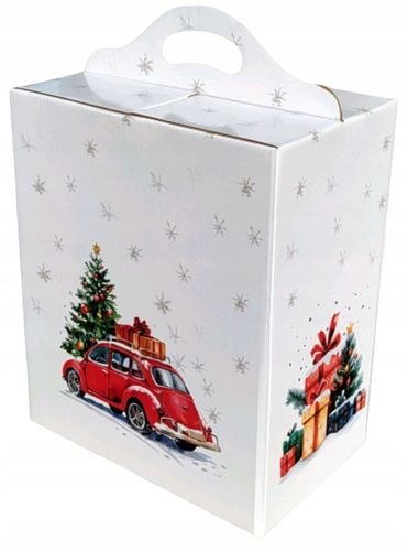 12 x Opakowanie świąteczne pudełko karton z uchwytem Mikołaj 200x130x270 S na Arena.pl