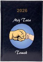 Kalendarz A5 2026 tygodniowy KSIĄŻKOWY PREZENT DLA TATY twój tekst + imię
