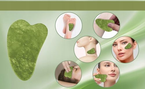 3w1 Masażer do twarzy KAMIEŃ GUA SHA z jadeitu zestaw roller wałek masażu na Arena.pl