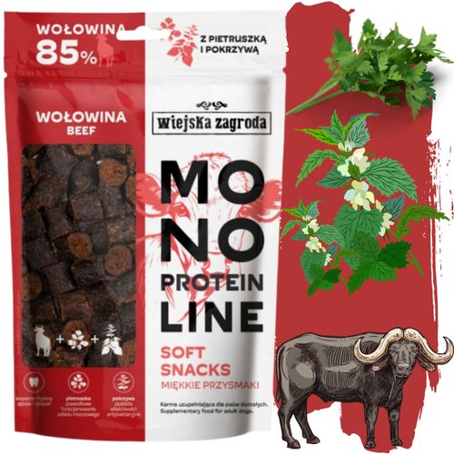 przysmaki dla psa wołowina monoproteinowe smakołyki wiejska zagroda 115g na Arena.pl