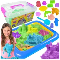 Piasek kinetyczny 3kg foremki + basen piaskownica