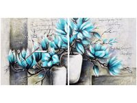 40 80CM ZEGAR 2 ELEM MAGNOLIE NIEBIESKICH KOLORACH ŚCIENNY