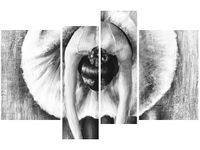 130CM 85 OBRAZ 4 ELEM BALETNICA CZERNI BIELI ŚCIENNY