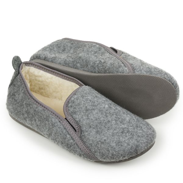 Bambosze męskie filcowe ocieplane kożuszek wełna 44 zdjęcie 3