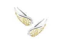 Eleganckie rodowane pozłacane srebrne kolczyki nausznice skrzydła anioła skrzydełka wings srebro 925 Z1711EGR