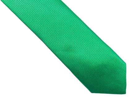 Zielony krawat męski w kratkę D179