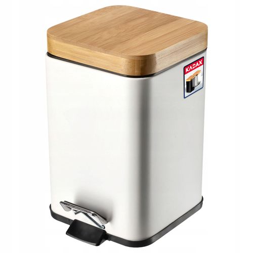 KOSZ POJEMNIK NA ŚMIECI Z POKRYWKĄ BAMBUSOWĄ 3 L na Arena.pl