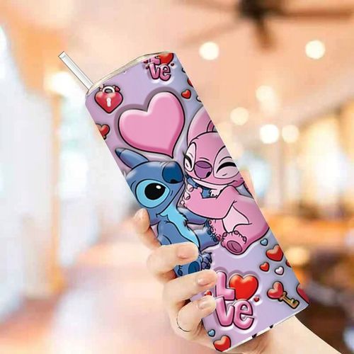 Butelka na Wodę ze Stali Nierdzewnej z Motywem Stitch i Aniołek 20oz na Arena.pl