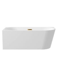 Wanna wolnostojąca narożna lewa 170 x 80 cm biała z pokrywką GOLD