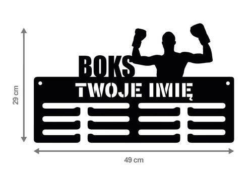 Wieszak na medale BOKS twoje imię dowolny tekst 395.3 na Arena.pl
