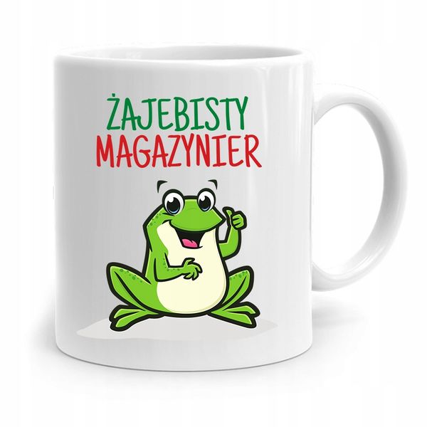 Kubek Prezent Dla Magazyniera Żajebisty Magazynier Z Nadrukiem Ze Zdjęciem zdjęcie 1