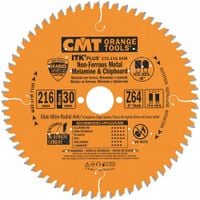 CMT Tarcza pilarska do aluminium laminatu HPL MDF piła 216 x 30mm 64z widia