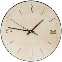 Elegancki zegar ścienny RETRO 32cm ze szklaną wypukłą szybą