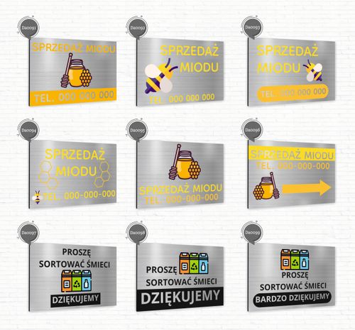 Tabliczka znak informacyjny 30x20 DOWOLNY NAPIS Nierdzewna NADRUK UV na Arena.pl