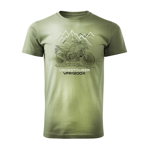 Koszulka z motocyklem Honda VFR1200X VFR 1200 X Crosstourer męska khaki REGULAR XL na Arena.pl