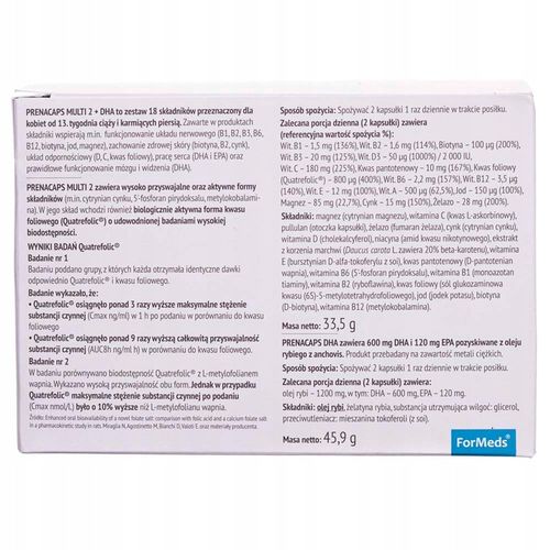 FORMEDS PRENACAPS MULTI 2 + DHA 120 kap. na Arena.pl
