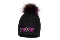 BROEL JASMINE czapka dla dziewczynki czarny-fuksja 48-50