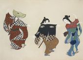 Plakat 18x13cm Dancers, Sekka Japoński Vintage do Salonu