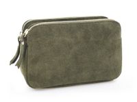 VERA PELLE torebka damska zamszowa listonoszka z łańcuszkiem V171 oliwkowa