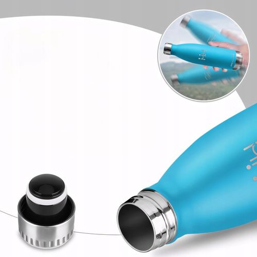 Kubek Termiczny Termos na Kawę Herbatę ze Stali Nierdzewnej Niebieska 750ml na Arena.pl