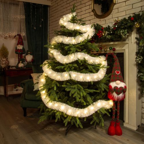 łańcuch led choinkowy biały na baterie świąteczny na choinkę 6 metrów na Arena.pl