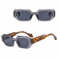OKULARY PRZECIWSŁONECZNE UV400 Szaro/panterkowe Unisex + ETUI+ŚCIERKA