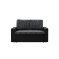 Rozkładana sofa, CAPERO, ekoskóra, plecionka, 148x87x90, czarny| TYLETEGOTU